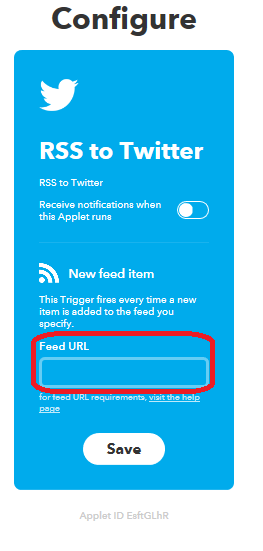 rss to twitter feed URL